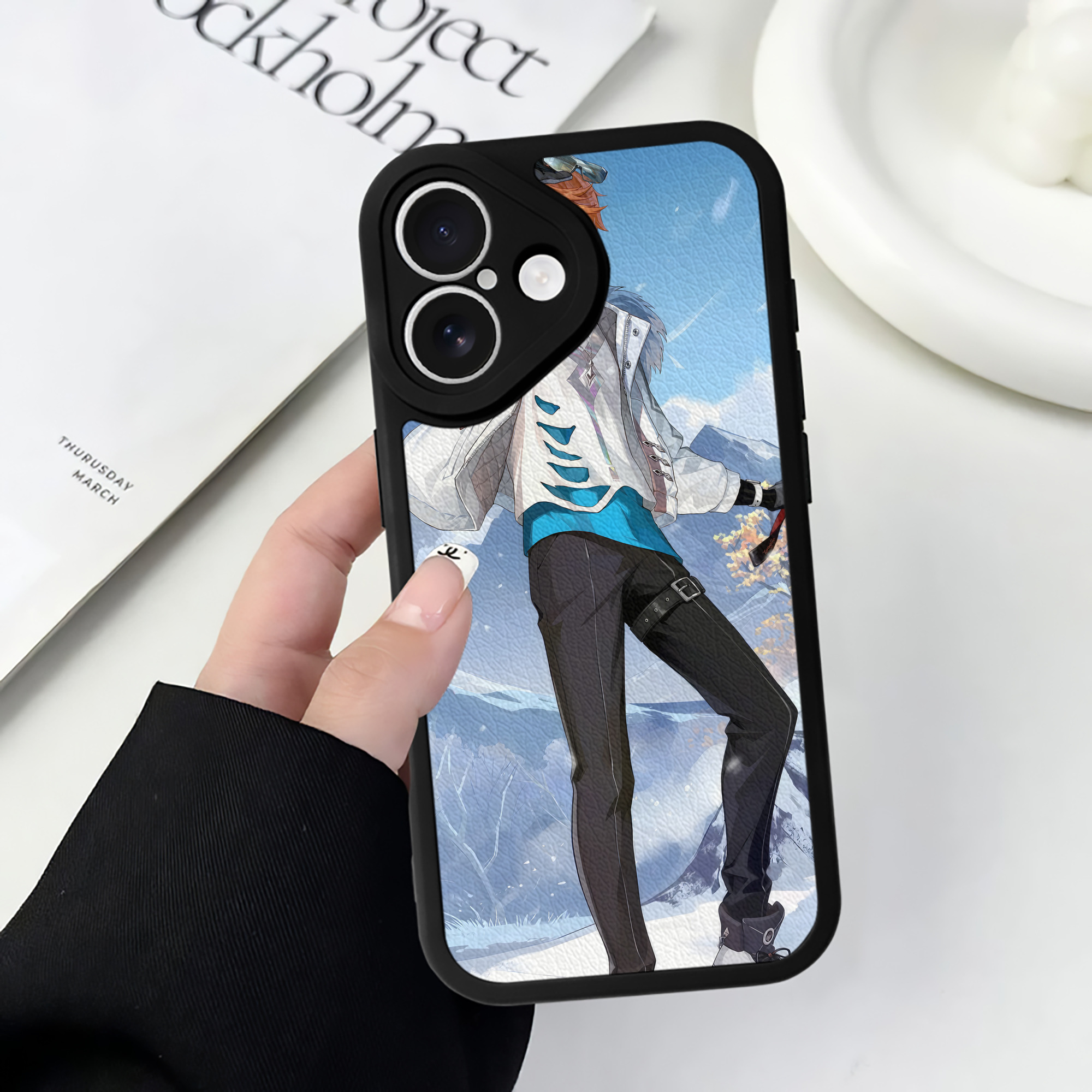 げんし神 genshin 【iPhone 16シリーズ対応】シリコンスマホケース（レザー調） 材質：シリコン